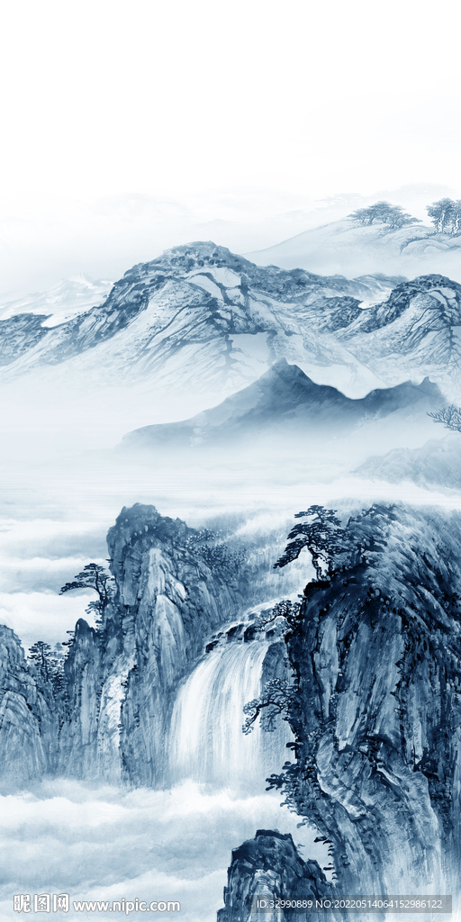 意境现代玄关山水 TIf分层