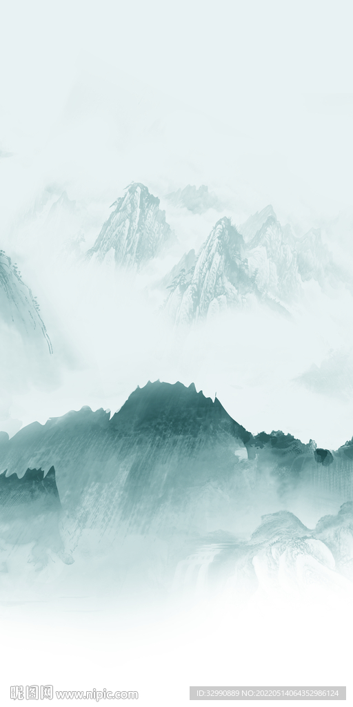 中式 现代玄关山水 TIf分层