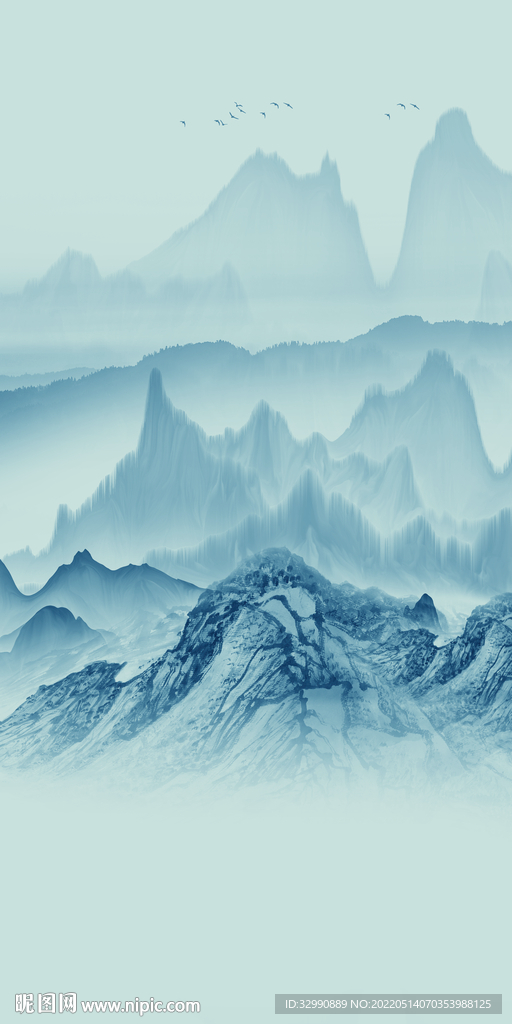 新款玄关风景山水 TIF分层