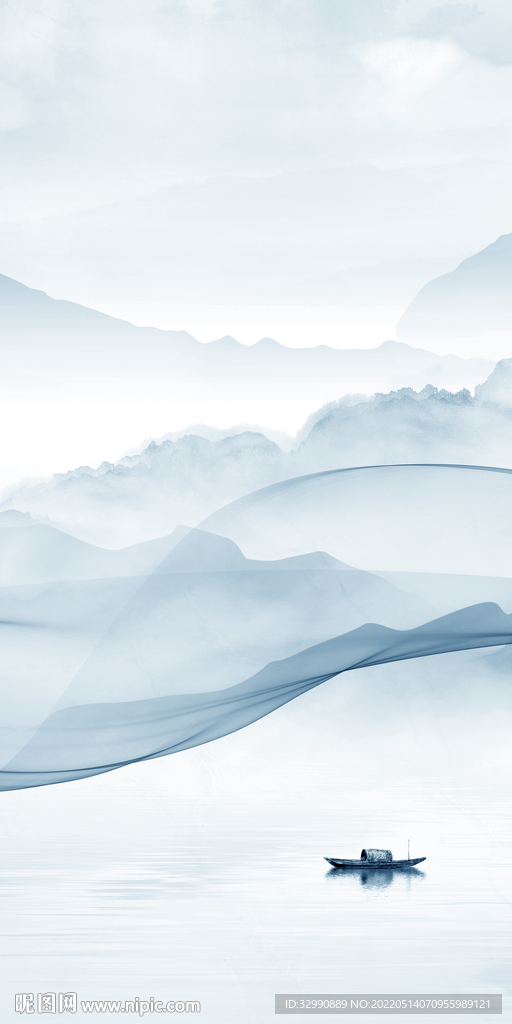 高端玄关风景山水 TIF分层