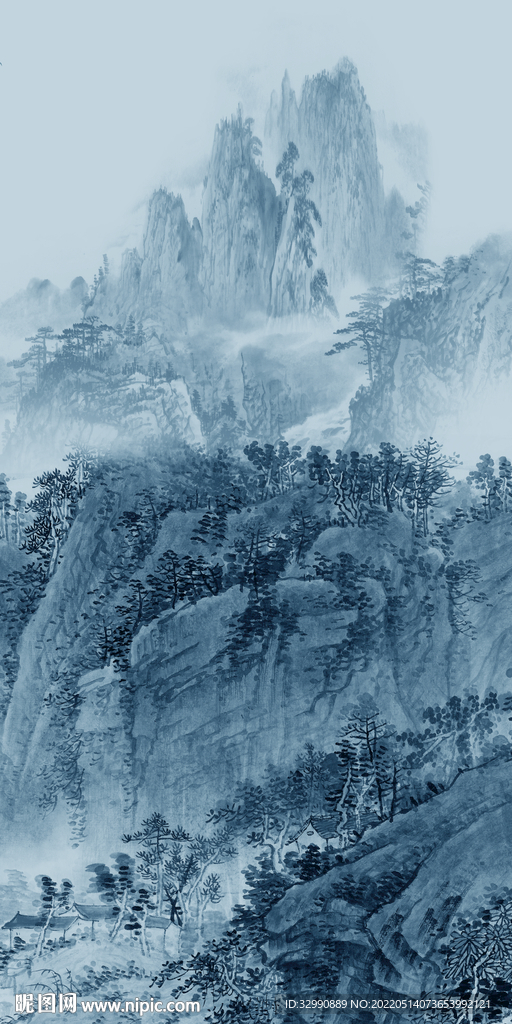 简约 玄关风景山水 TIF分层