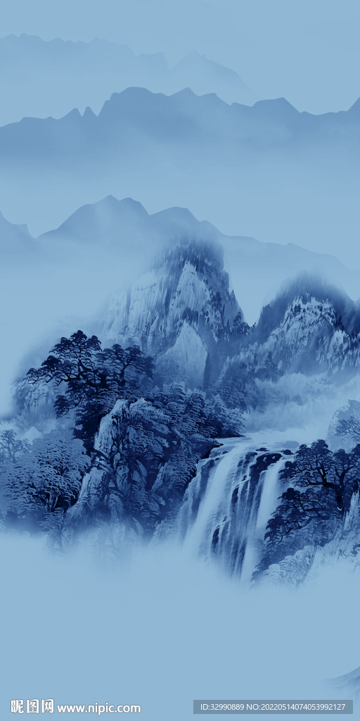 意境玄关风景山水 TIF分层