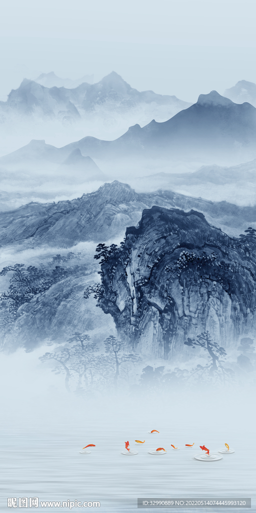 人气 玄关风景山水 TIF分层