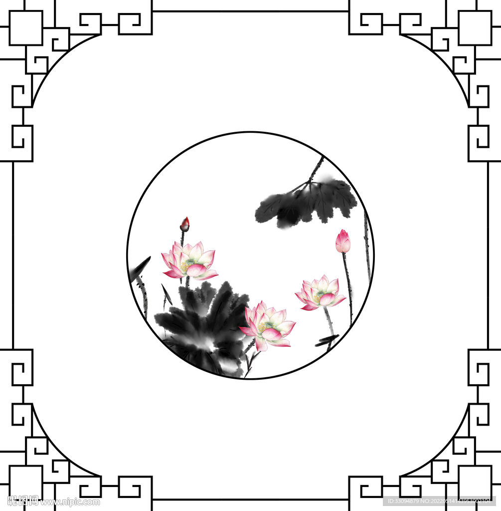 高清分层透明底推拉门打印图