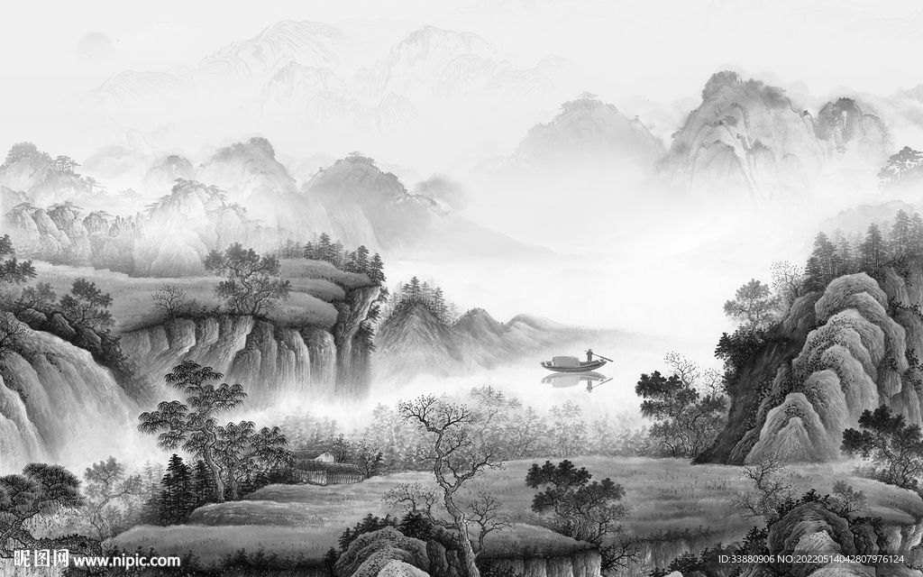 新款大气高雅山水 tif分层