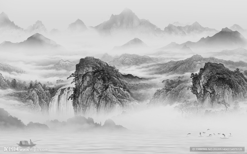 新品大气高雅山水 tif分层