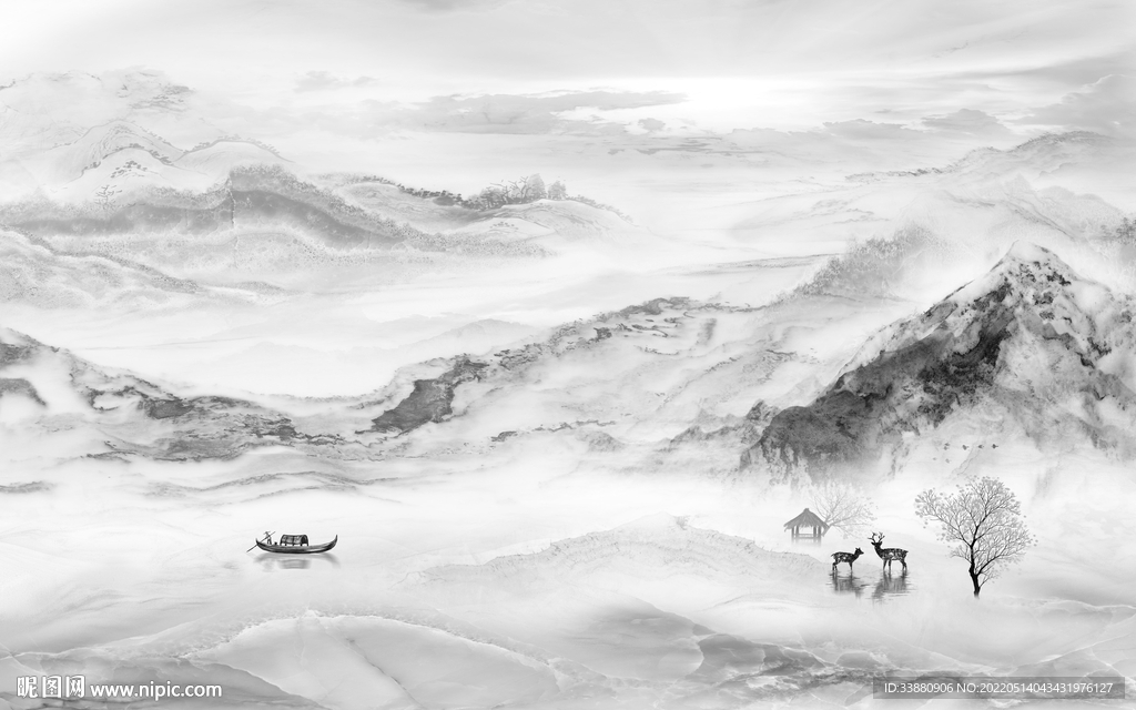 中式大气高雅山水 tif分层