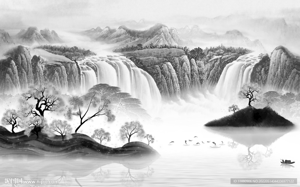 简约大气高雅山水 tif分层