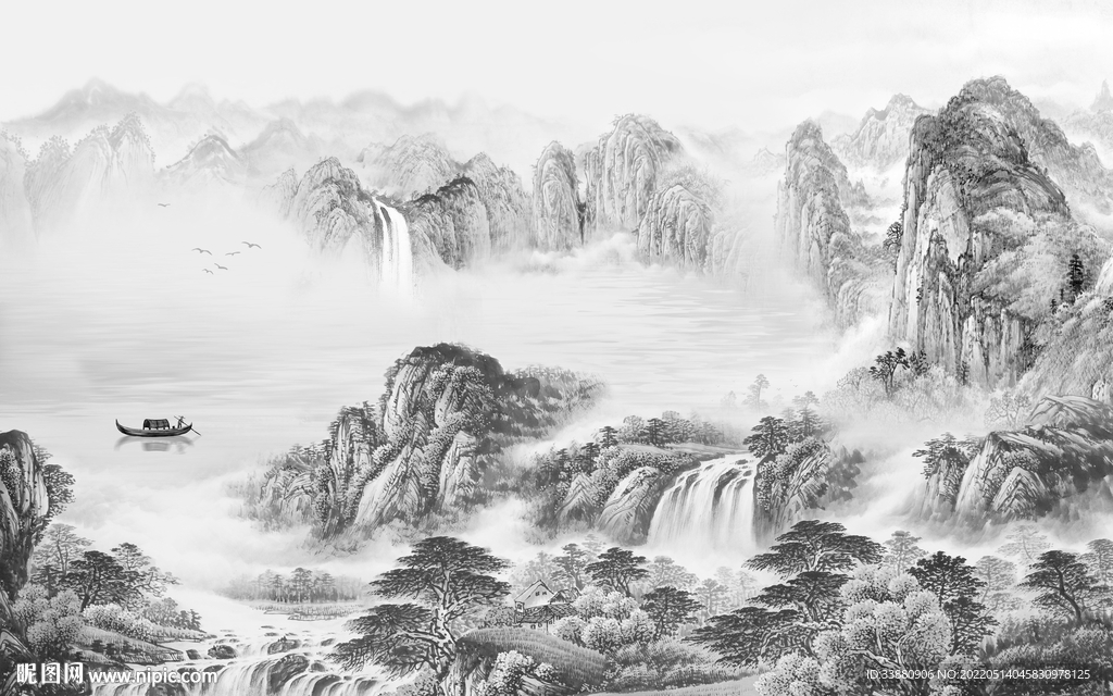 高清 大气高雅山水 tif分层