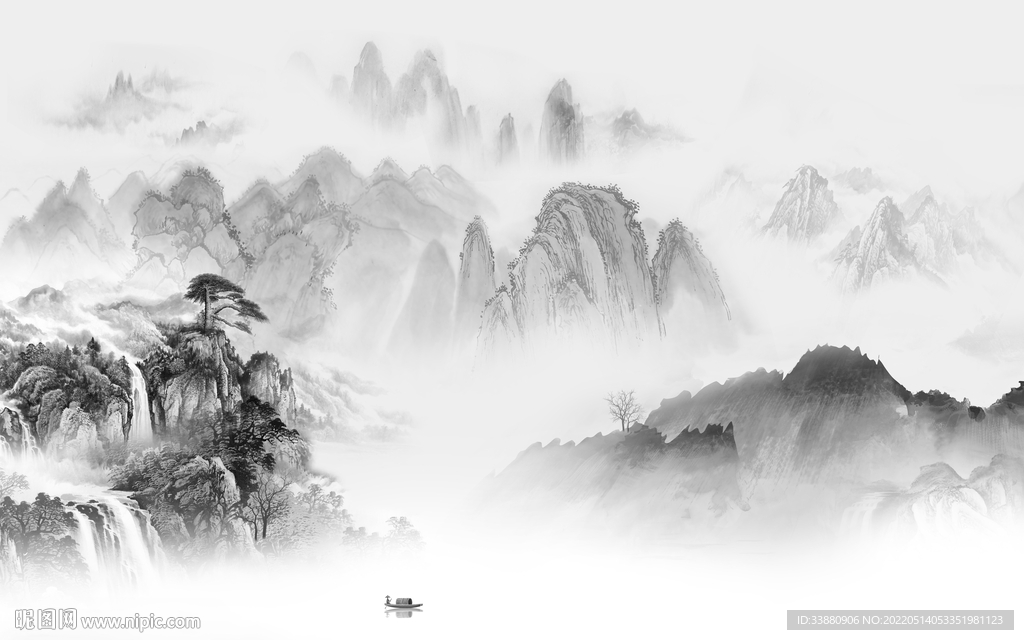 高档大气高雅山水 tif分层