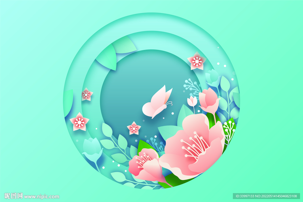 花朵矢量海报背景