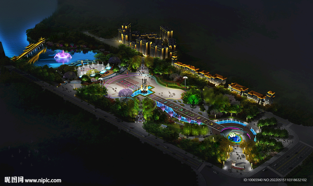 广场商业楼体亮化灯光设计源文件