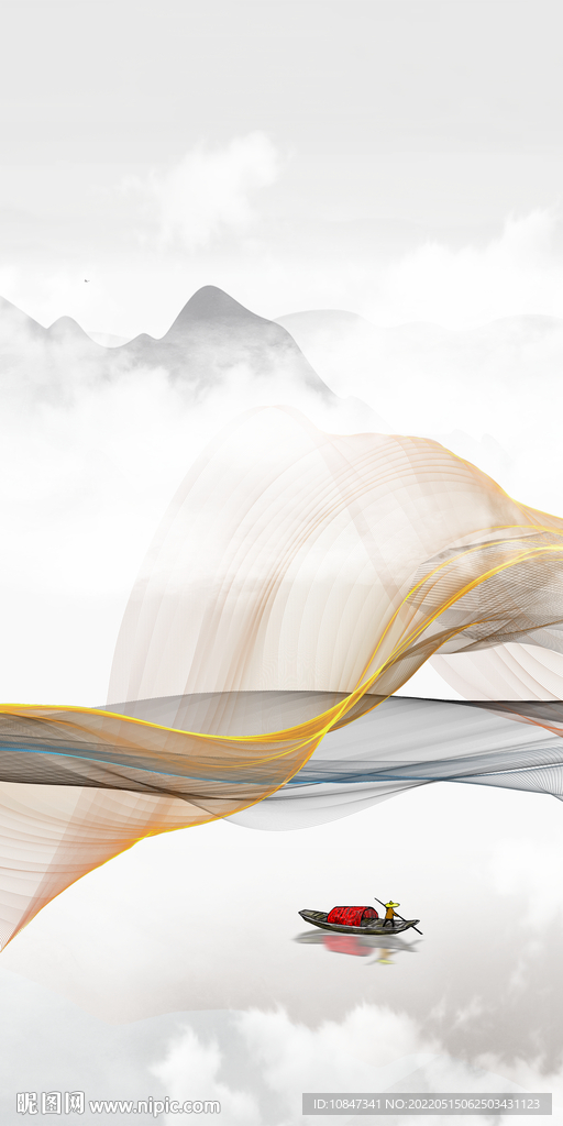 最新意境玄关墙画 TIF分层