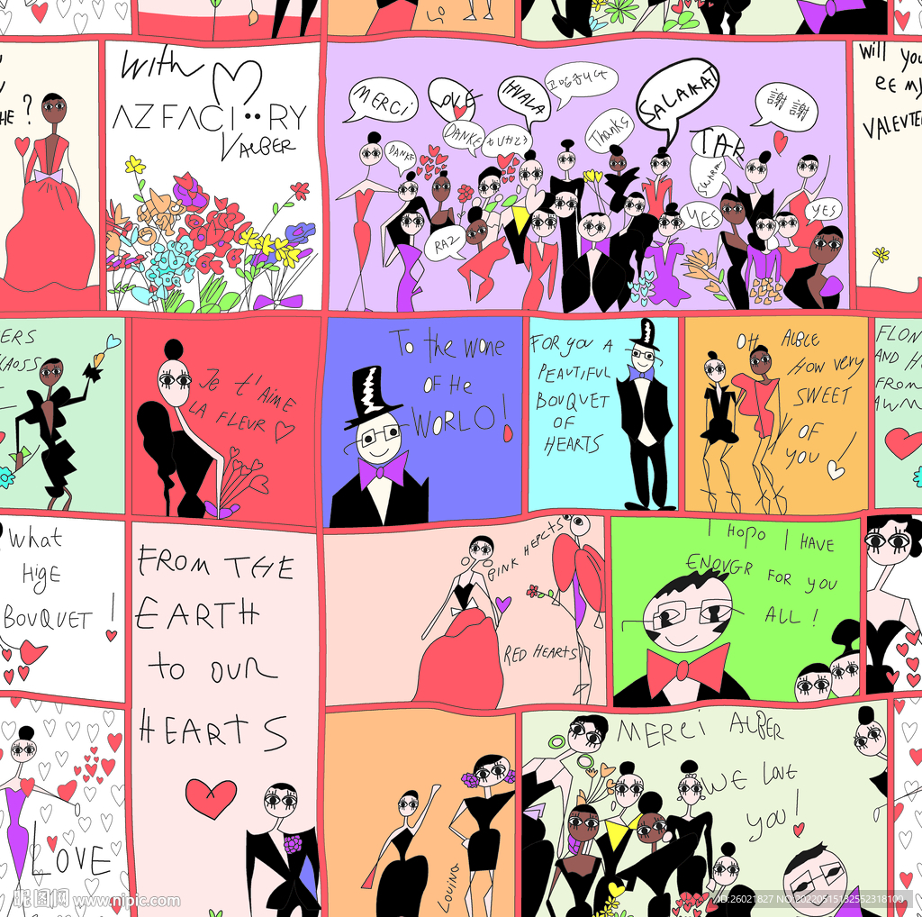 漫画卡通数码印花