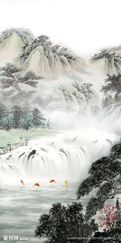 古风现代山水玄关 TIF分层