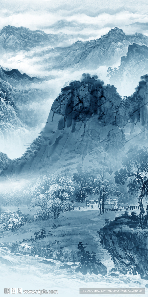 中式 现代山水玄关 TIF分层