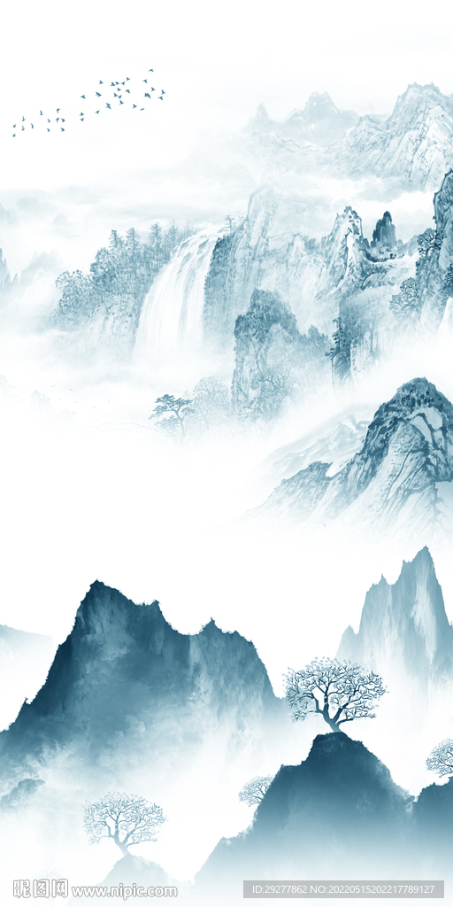 意境现代山水玄关 TIF分层