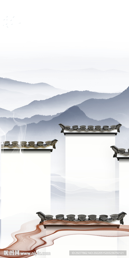 最新风景山水玄关 TIF分层