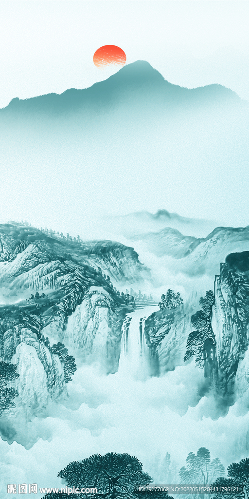 大气风景山水玄关 TIF分层