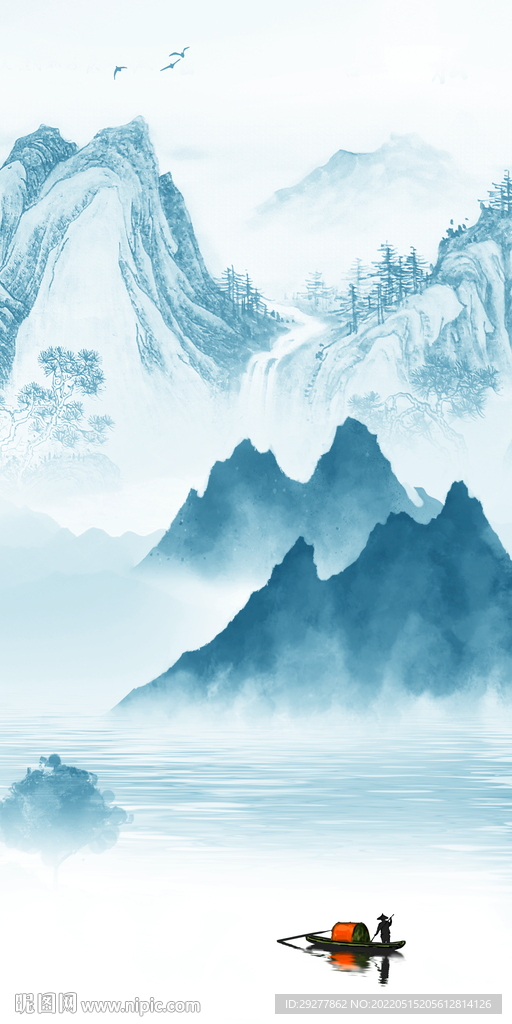 高清 风景山水玄关 TIF分层