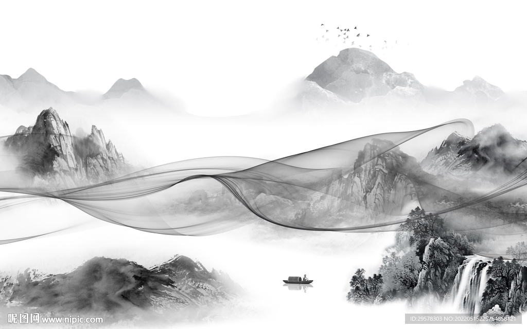 新中式意境高档山水 TIF分层