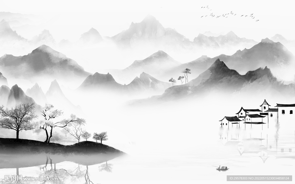 爆款意境高档山水 TIF分层