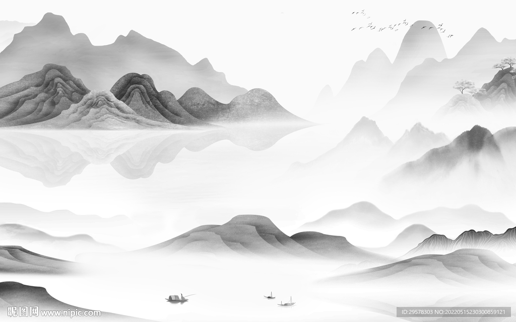 中式 意境高档山水 TIF分层