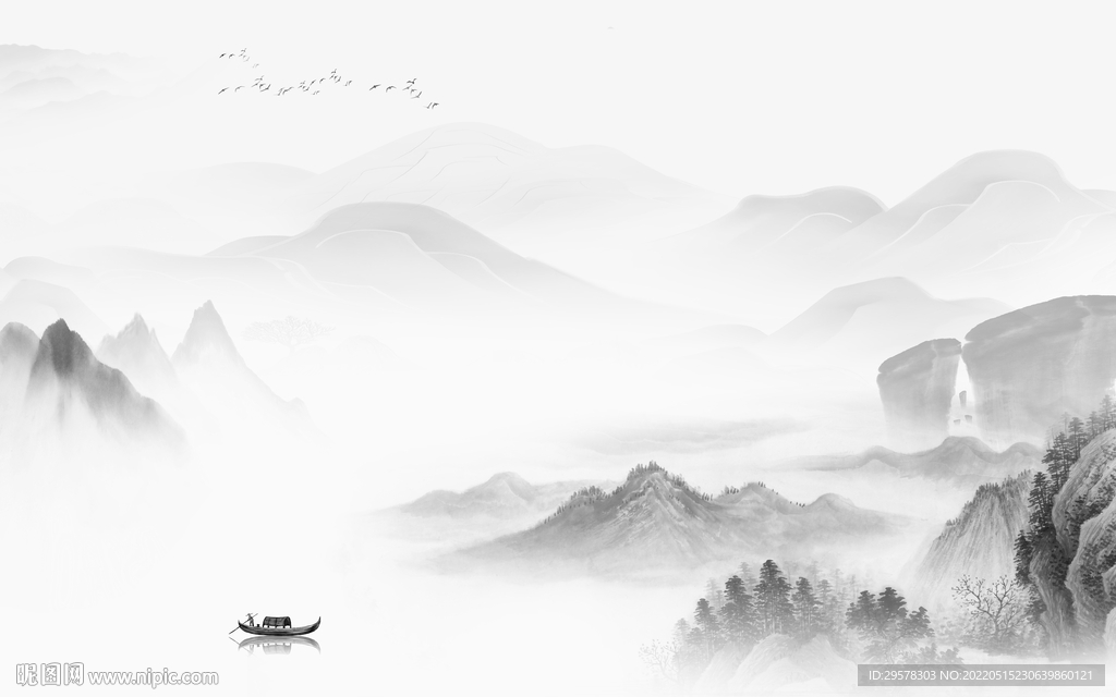 最新意境高档山水 TIF分层