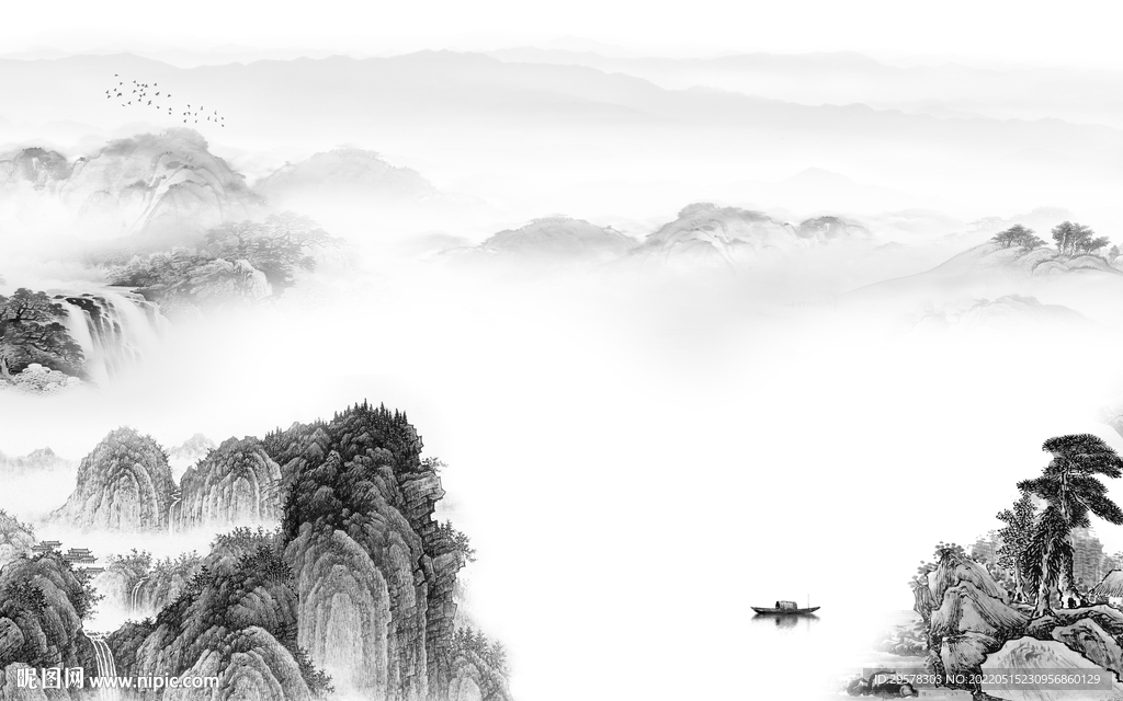 新款意境高档山水 TIF分层