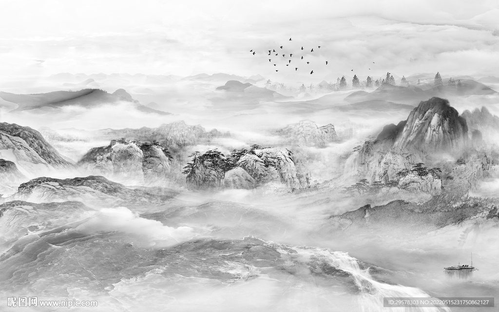 高端 意境高档山水 TIF分层