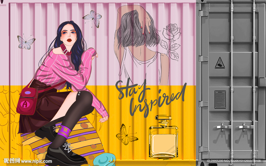 网红服装店潮牌背景墙