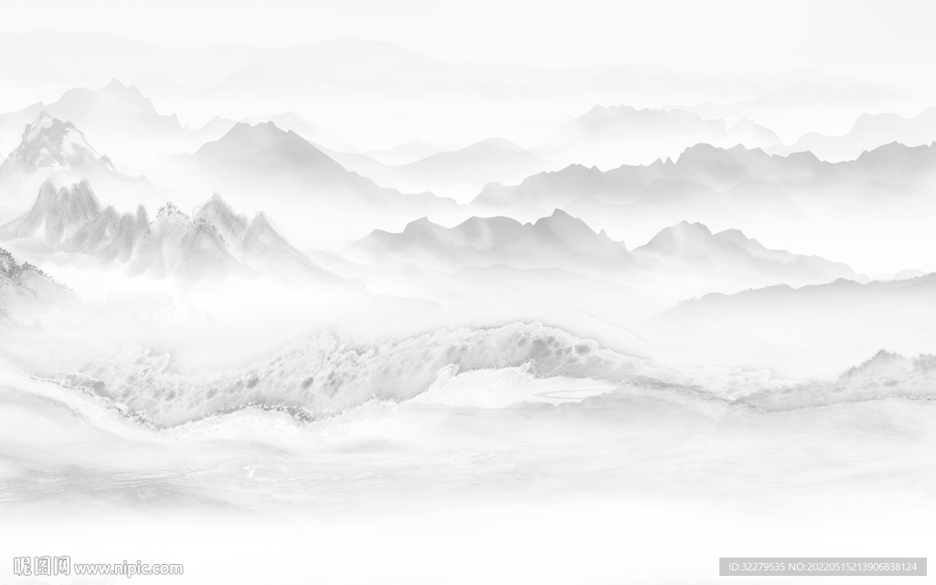 背景墙最新爆款山水 TiF分层