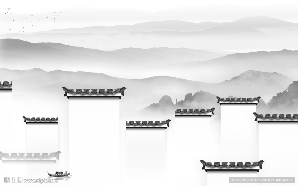爆款 高端灰色山水 TiF分层