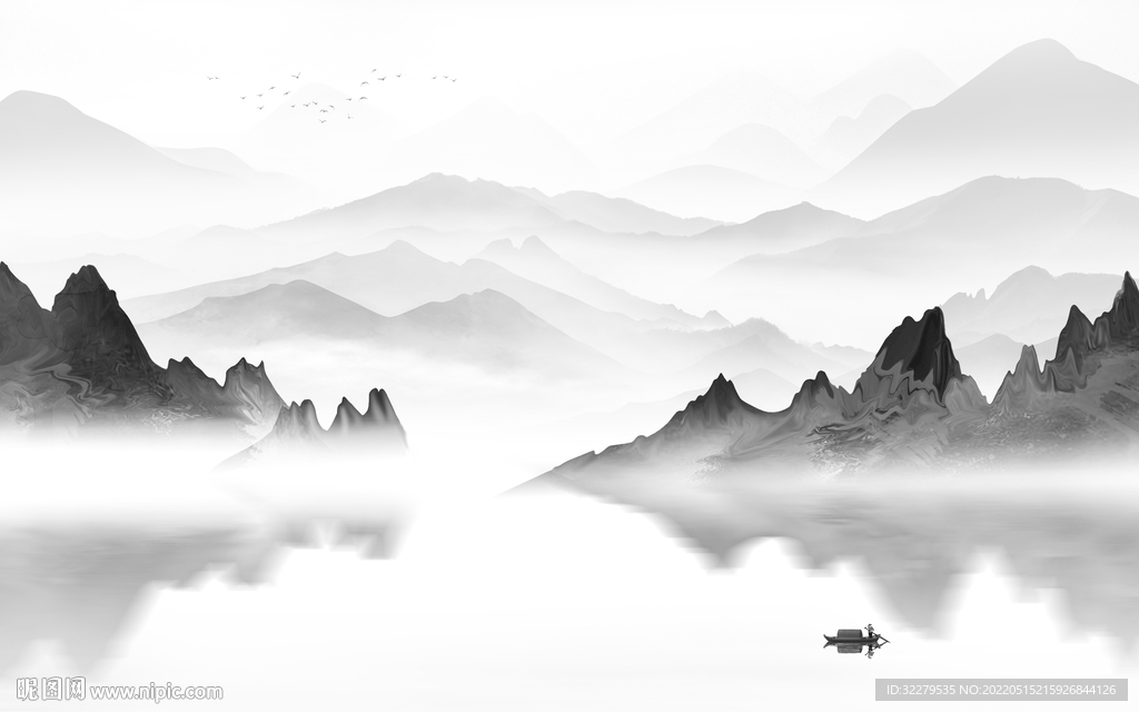 最新高端灰色山水 TiF分层