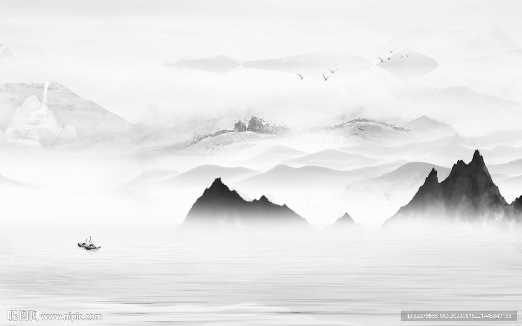 高档高端灰色山水 TiF分层