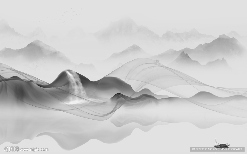 大气 高端灰色山水 TiF分层