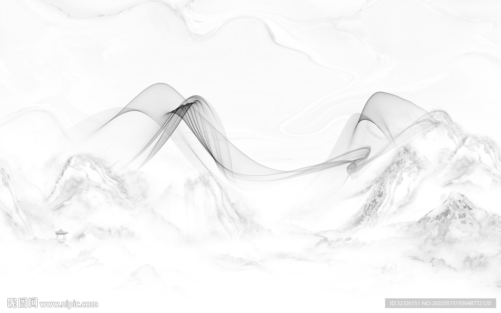 高清 电视背景山水 tif分层