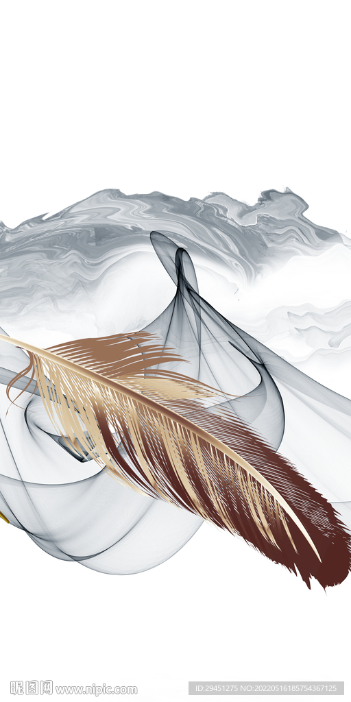 新中式山水现代玄关 tif分层