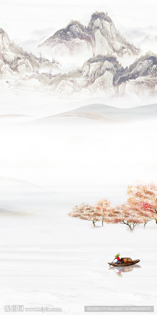 高清 山水现代玄关 tif分层