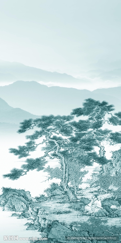 新款 山水意境玄关 tif分层