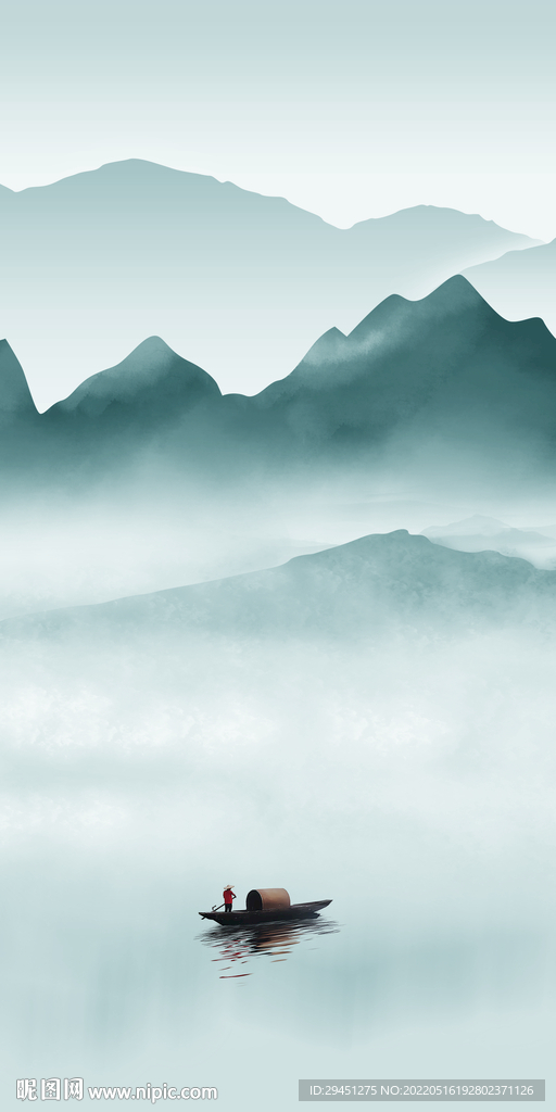 中式 山水意境玄关 tif分层