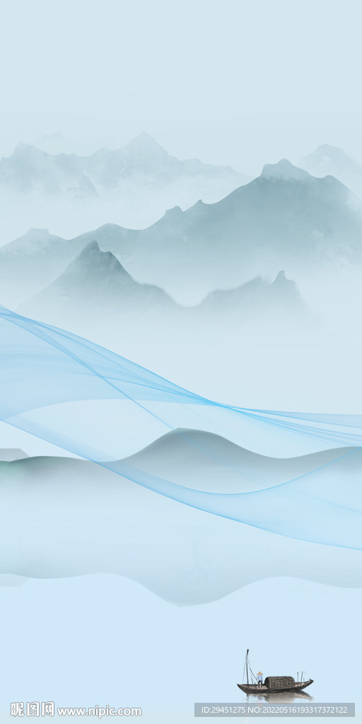 人气山水意境玄关 tif分层