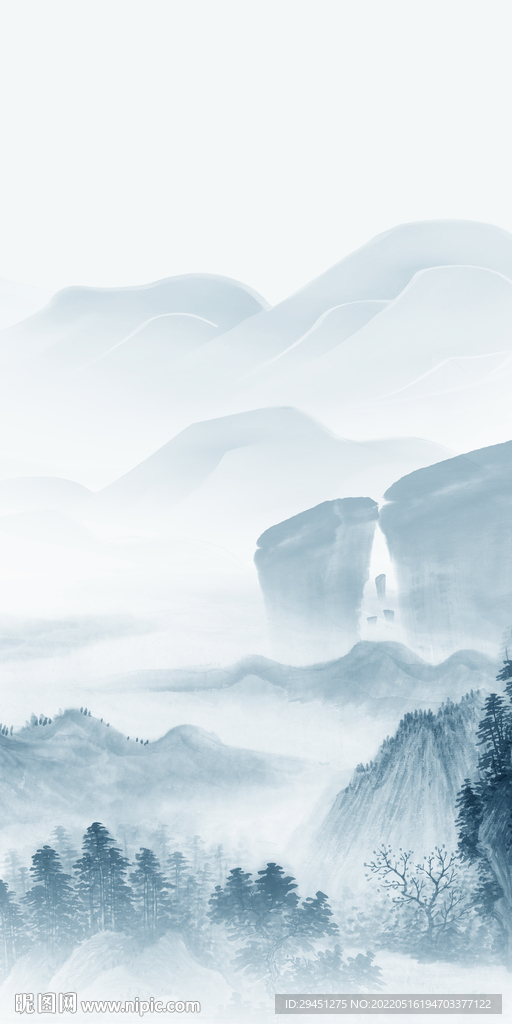 简约新款山水玄关 tif分层