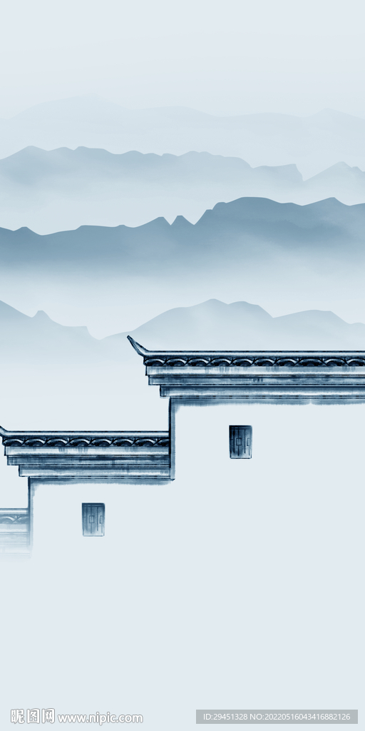 爆款高端玄关山水 TIF分层