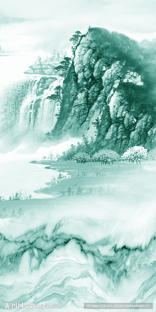 大气高端玄关山水 TIF分层