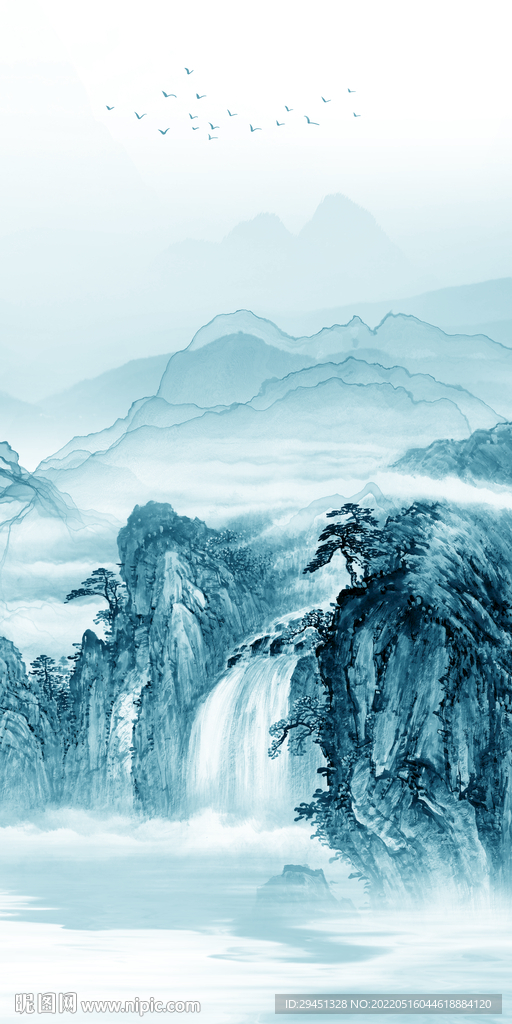 现代 高端玄关山水 TIF分层