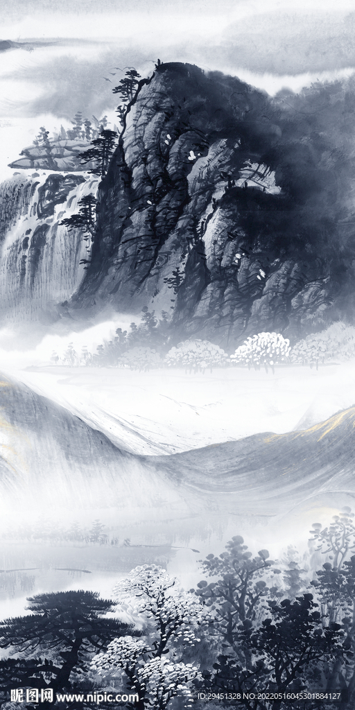 别墅 高端玄关山水 TIF分层