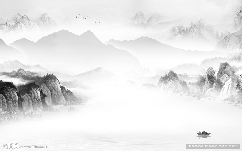 新款 客厅山水背景 TIF分层