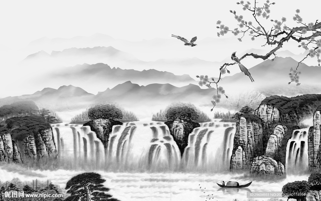 意境现代简约山水 tif分层