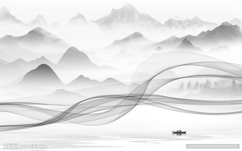 水墨 风景高档山水 tif分层
